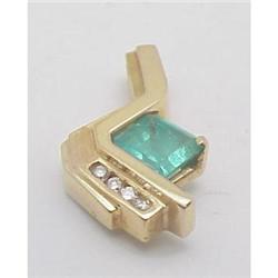 Emerald and diamond pendant