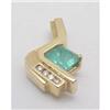 Image 1 : Emerald and diamond pendant