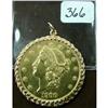 Image 1 : 1900 $20 Liberty Gold in 14kt. Rope Bez