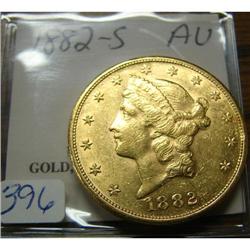 1882-S $20.00 Liberty Gold Coin AU
