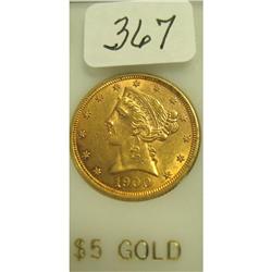 1900 $5.00 Liberty Gold Coin BU
