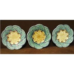 Three Majolica plates