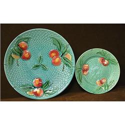 Pair Majolica plates