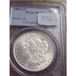 1882 CC Morgan Silver Dollar MS63 PCGS