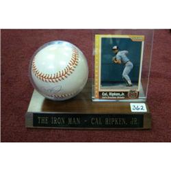 Cal Ripken Auto. Baseball w/ Card