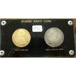 Spanish Pirate Coins Doubloon & 8 Real