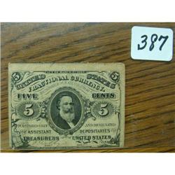 1864-67 3th Issue 5 Ct. Fract. Currency