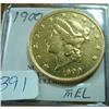Image 1 : 1900 $20.00 Liberty Gold Coin