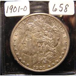 1901-O Morgan Silver Dol. XF rim damage