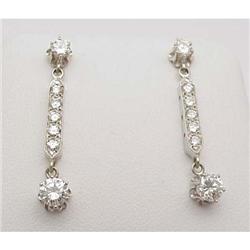 Diamond drop earrings; 1.6 twt