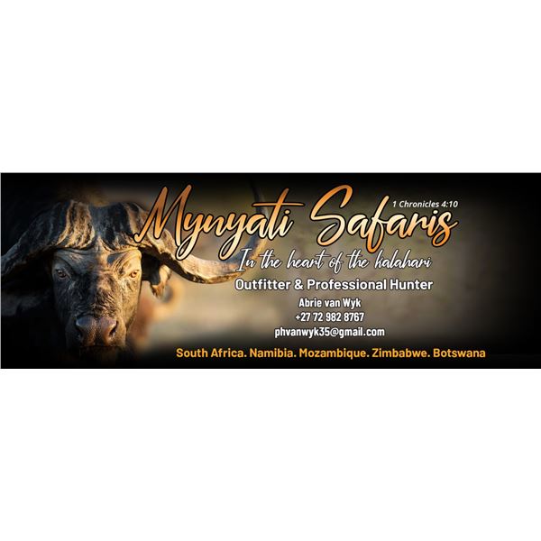 South Africa Mynyati Safaris is offerring 7 day safari for 3 hunters, Trophy animals included