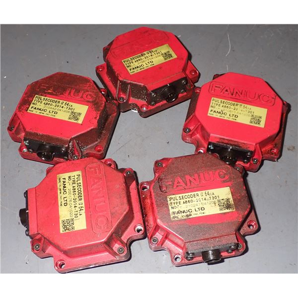 Lot of (5) Fanuc #A860-2014-T301 Encoders