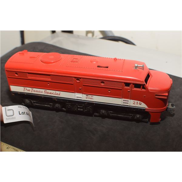 AS FOUND POST WW11 THE TEXAS SPECIAL LIONEL DUMMY ENGINE TRAIN TOY