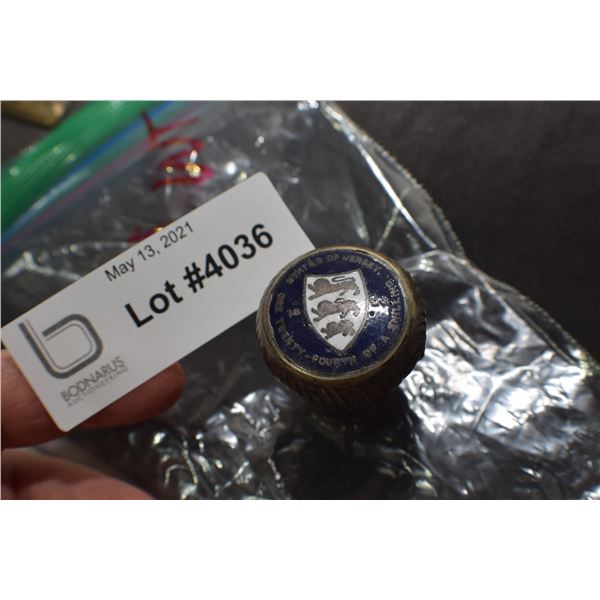 STATE OF JERSEY 1894 WALKING STICK TOPPER ,, HAS SPLIT