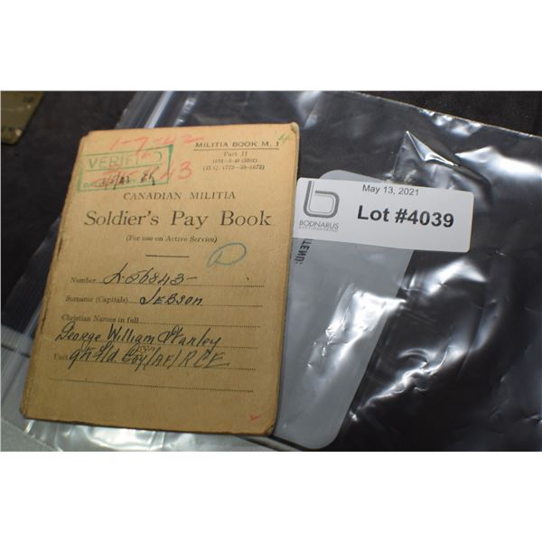 WW11 SOLDIERS PAY BOOK CANADIAN