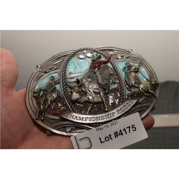 HUGE 1986 RODEO BELT BUCKLE