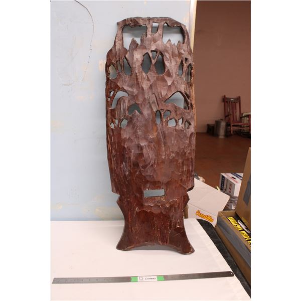 Decorative Wood Carving 37" Tall 14.5 Wide