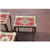 Image 2 : Set of Three Gold and Red Nesting Tables