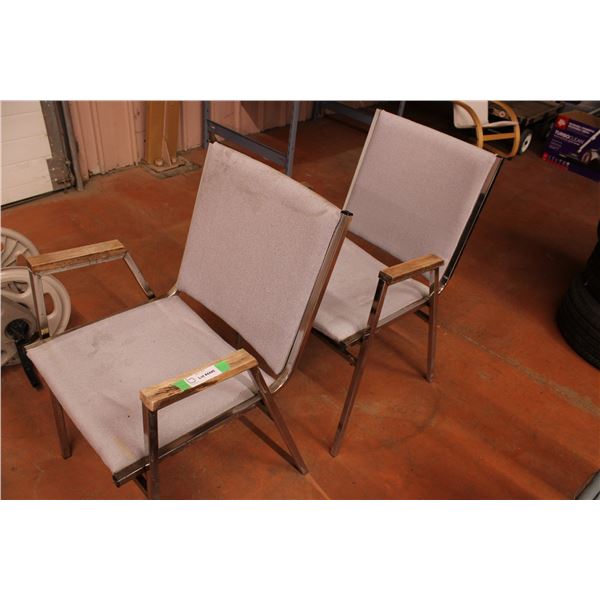 (2X THE MONEY) Metal Chairs with Felt Seat