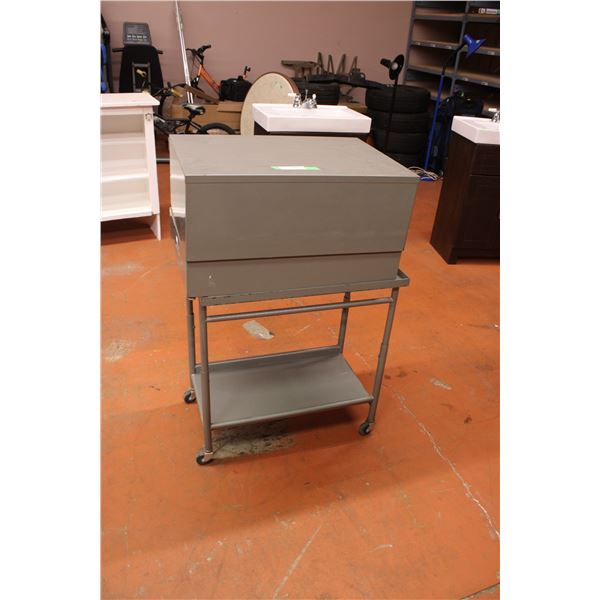 4 Wheel Cart with Cabinet on Top 24  x 16  x 39 