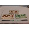 Image 1 : 3 Sask Licence Plates