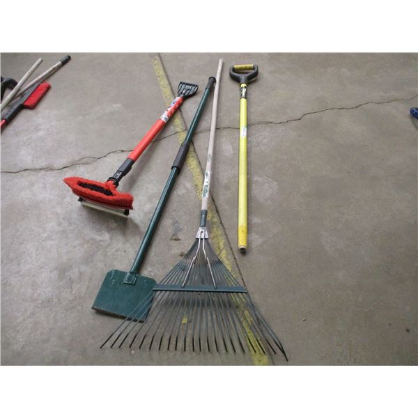 Rake, Scraper, Snow Brush and Handle