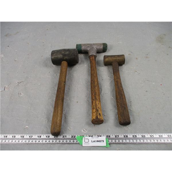 Lot of 2 Mallets, Plus 1 Other Hammer