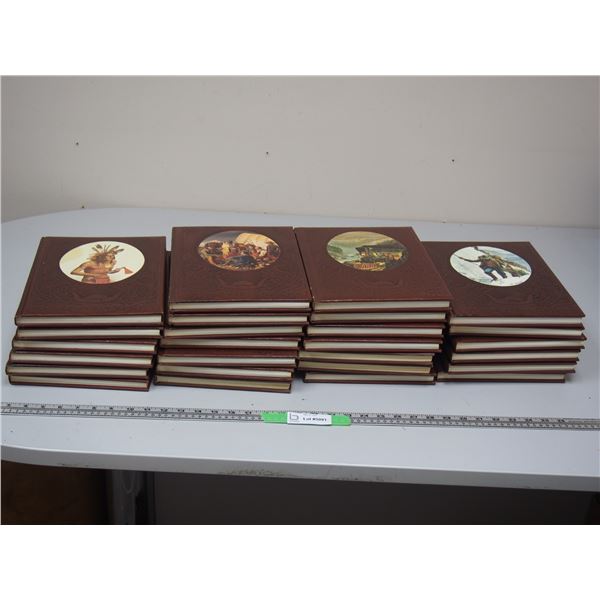 Set of 26 Leather Back Western Books (Time Life Books The Old West) Like New 1970's-1980's