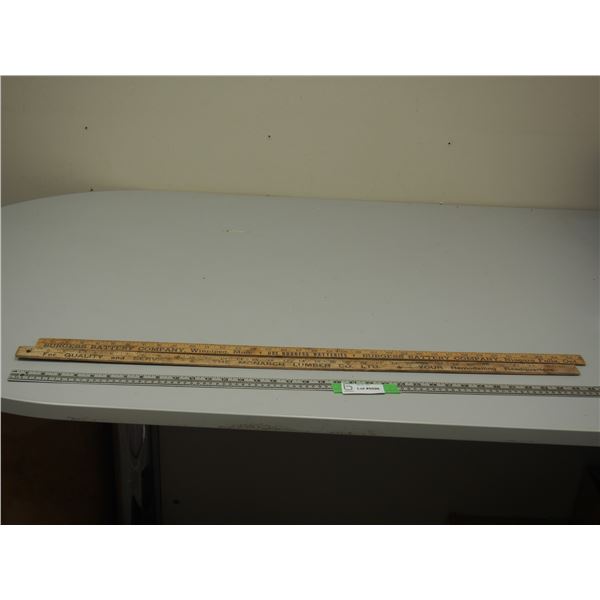 Vintage Wooden Advertising Metre Sticks (2)