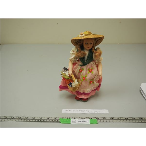 Cloth Bodied Antique German Doll 1" Tall Painted Eyes