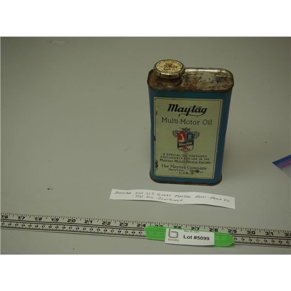 One US Quart Maytag Multi Motor Oil Tin