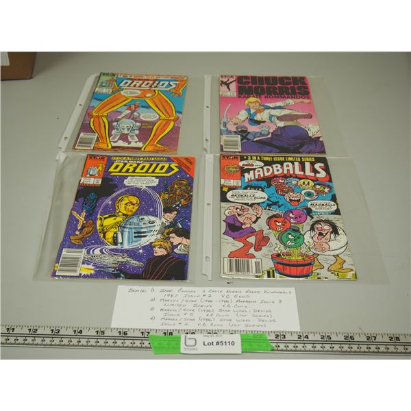 Chuck Norris 1987 Issue #2, Mad Bulls Issue #3, Star Wars Droids Issue #5 (1st Series) and Star...