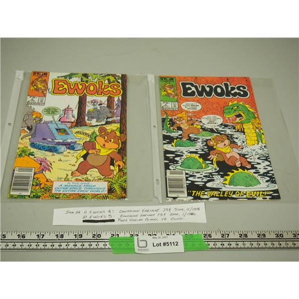 Marvel Star Comics Rare? Canadian Variant Ewok 1985, 1986 Comics V. Good Condition