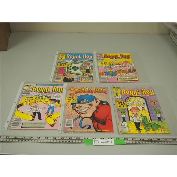 Marvel Star Comics Royal Roy #1, 4, 5, 6, (V.G. Condition) Plus 1993 Malibu Man of War Comic