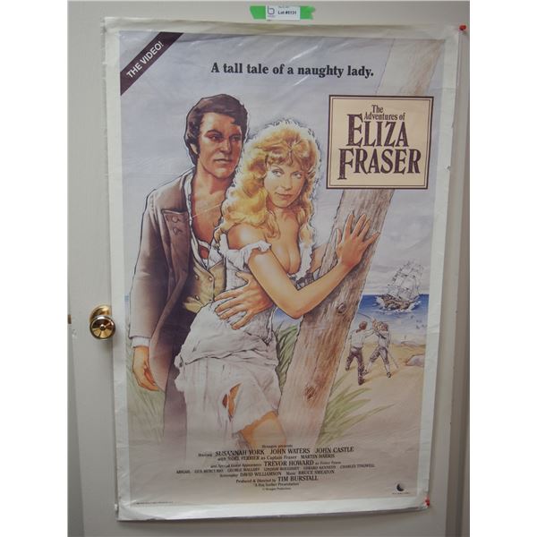 1985 The Adventures Of Eliza Fraser Original VHS Home Video Movie Poster 27" x 41"