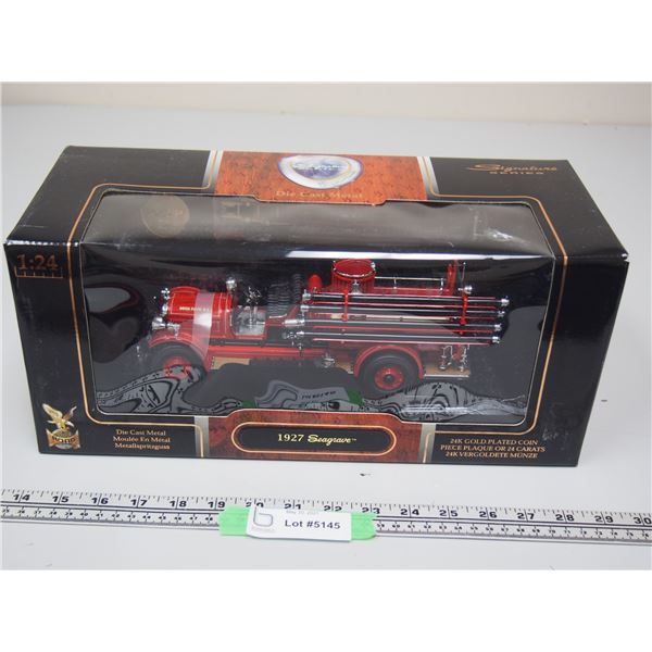 Road Signature 1/24 Scale 1927 Seagrave (Rare?) C/W 1927 24 Kt Gold Plated Seagrave Coin (NIB)