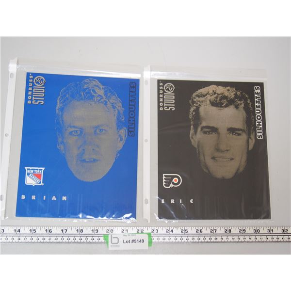 (2X THE MONEY) Don Russ Studio Silhouettes Of Eric Lindros and Brian Leetch 8x10 Limited Editions