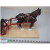 Image 5 : (1) Toy Horses With Sleigh Mounted on Wood (22" Long)