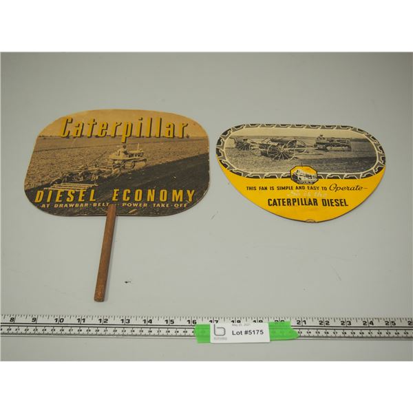 1930's? Cat Advertising Hand Air Fans (1 Has Broken Handle Missing)
