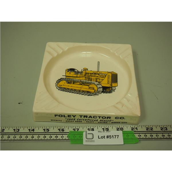 Cat D6 Ashtray Foley Tractor Co. Ceramic (Has Chip) 7 1/4"