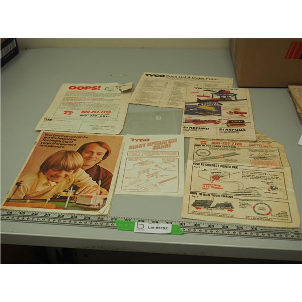 Tyco Train Info Sheets