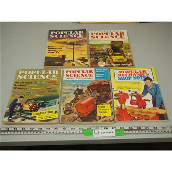 1954, 1955, 1957 Popular Science, Popular Mechanics Magazines (5)
