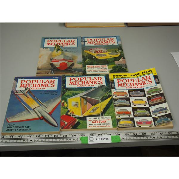 1957 Popular Mechanics Magazines (5)