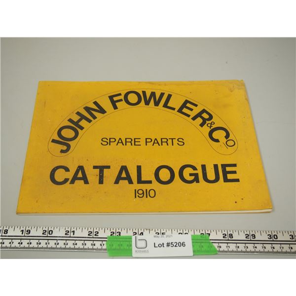 John Fowler Spare Parts Catalogue 1910 Repo