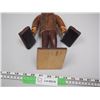 Image 3 : Woods Of the World? Wooden Man Figurine (12" Tall) Back of Hat is Chipped Off