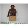 Image 4 : Woods Of the World? Wooden Man Figurine (12" Tall) Back of Hat is Chipped Off