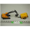 Image 1 : Volvo EC210 Excavator 1/50 Scale? Extended is 9" long, plus Atlas Copco Generator Compressor (5" L)