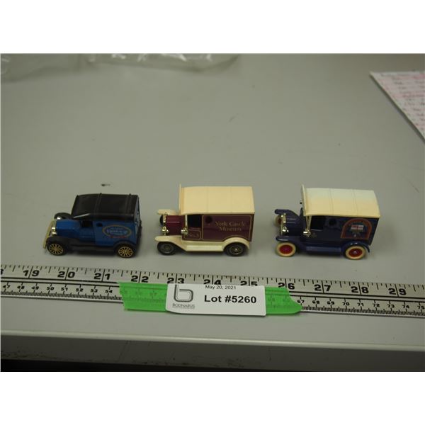(3X THE MONEY) (2) Lledo? Promotional Model Toy Vans Plus Corgi T-Ford Van
