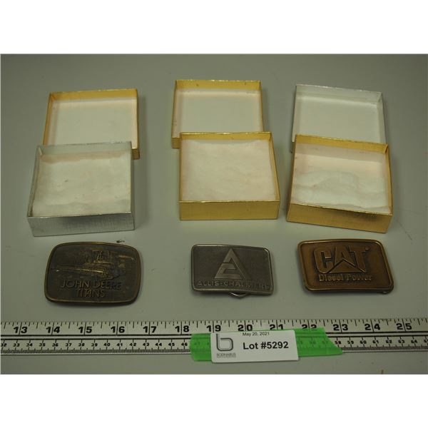 (3X THE MONEY) John Deere, Allis Chalmers and Cat Belt Buckles