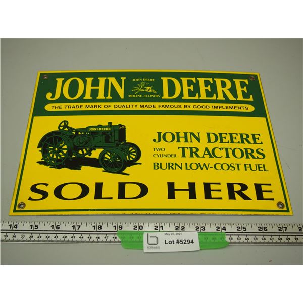 John Deere Enamel Sign (10" x 14")
